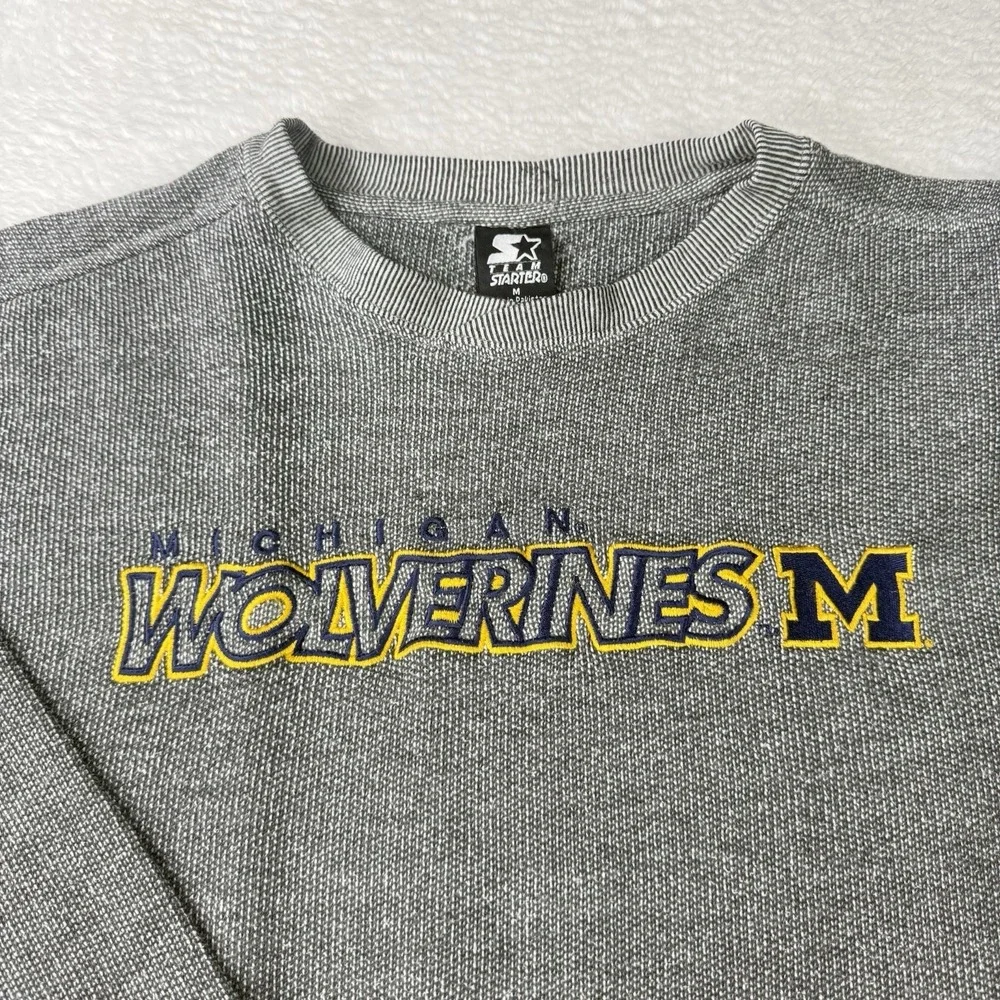 Starter Michigan Wolverines Sweatshirt Mens M‎ Waffle National Champs Vintage